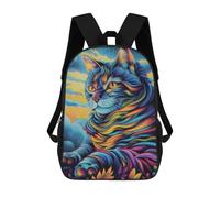 sinyumoney Portrait Cat Retro Zaino Scolastico Per Bambini, Borsa Scolastica Stampata in 3D Per Ragazzi, Studenti Delle Scuole Elementari E Medie 17inch