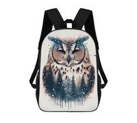 sinyumoney Portrait of Owl Zaino Scolastico Stampato in 3D Per Bambini, Zaino Scolastico Casual Alla Moda Per Bambini Studenti 17inch
