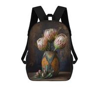 sinyumoney Protea Bouquet in A Jar Zaino Scolastico Per Bambini, Borsa Scolastica Stampata in 3D Per Ragazzi, Studenti Delle Scuole Elementari E Medie 17inch