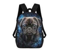 sinyumoney Pug Dog Portrait Zaino Scolastico Per Bambini, Borsa Scolastica Stampata in 3D Per Ragazzi, Studenti Delle Scuole Elementari E Medie 17inch