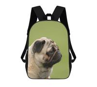 sinyumoney Pug Dog Zaino Scolastico Zaino Per Bambini Borsa Scolastica Di Grande Capacità Zaino Per Bambini Per La Scuola Zaino 3D Borsa Per Libri Regali Per Bambini 17inch