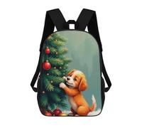 sinyumoney Puppy Decorating Christmas Tree Zaini, Zaino Per Bambini, Borsa Scolastica Per Studenti, Zaini Da Viaggio Stampati in 3D, Zaino Accessorio Moda, Zaini Impermeabili Per Bambini 17inch