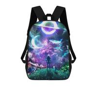 sinyumoney Purple Energy Zaino Scuola Per Ragazze E Ragazzi Con Tasca Zaino Alla Moda Per Bambini, The Neon Dream, 17"