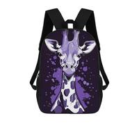 sinyumoney Purple Giraffe Portrait Zaino Scolastico Per Bambini, Borsa Scolastica Stampata in 3D Per Ragazzi, Studenti Delle Scuole Elementari E Medie 17inch