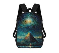 sinyumoney Pyramid Painting Zaini Stampati in 3D Per Bambini, Zaini Scolastici, Borse Scolastiche, Zaini Alla Moda Per Ragazzi, Studenti Delle Scuole Elementari E Medie 17inch