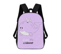 sinyumoney Quotes Whale Zaino Scolastico Per Bambini Stampato in 3D Per Bambini, Zaini Da Viaggio, Borse Per Libri Per Ragazzi, Studenti Delle Scuole Elementari 17inch