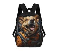 sinyumoney Rabbit Cafe Coffee Vibes Zaini 17 Pollici Per Bambini, Borse Da Scuola Stampate 3D Per Studenti Della Scuola Elementari E Del College, Ragazzi E Ragazze, Astronaut Dog, 17"