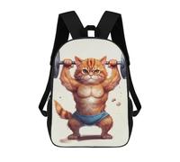 sinyumoney Rabbit Cafe Coffee Vibes Zaini 17 Pollici Per Bambini, Borse Da Scuola Stampate 3D Per Studenti Della Scuola Elementari E Del College, Ragazzi E Ragazze, Palestra Cat, 17"