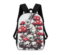 sinyumoney Rabbit Musroom Zaino Scolastico Per Bambini, Stampato in 3D, Borsa Scolastica Alla Moda, Borsa Scolastica Casual Per Ragazzi, Studenti Delle Scuole Elementari E Medie 17inch