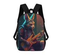 sinyumoney Rabbot Rock Star Zaino Per Bambini, Zaino Scolastico Per Bambini, Zaini Scolastici Stampati in 3D Per Ragazzi E Studenti Adolescenti 17inch