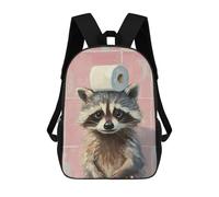 sinyumoney Raccoon with Toilet Paper Zaino Scolastico Alla Moda Per Studenti, Adatto A Ragazzi E Ragazze, Ideale Per Viaggi All'aperto E Attività Ricreative. 17inch