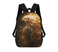 sinyumoney Radiant Golden Eagle Zaino Scolastico Stampato in 3D Zaino Scolastico Per Bambini Zaini Scolastici Zaini Da Viaggio Borsa Casual Alla Moda Per Bambini Studenti Scolastici 17inch