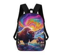 sinyumoney Rainbow Bison Majesty Zaino Scolastico Stampato in 3D, Borse Scolastiche Per Ragazzi E Ragazze, Zaino Per Laptop Per Bambini/studenti/adulti 17inch
