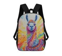 sinyumoney Rainbow Llama Watercolor Zaino Scolastico Alla Moda Per Studenti, Adatto A Ragazzi E Ragazze, Ideale Per Viaggi All'aperto E Attività Ricreative. 17inch