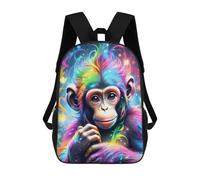 sinyumoney Rainbow Monkey Whimsy Zaino Scolastico Alla Moda Per Studenti, Adatto A Ragazzi E Ragazze, Ideale Per Viaggi All'aperto E Attività Ricreative. 17inch