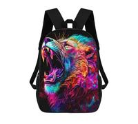 sinyumoney Rainbow Roaring Lion Zaino Per Bambini Zaino Divertente E Alla Moda Borsa Per Libri Per Ragazzi E Adolescenti Borse Scolastiche Stampate in 3D Per Ragazzi 17inch