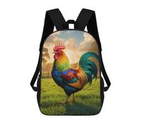 sinyumoney Rainbow Rooster at Sunrise Zaini Per Bambini, Borsa Scolastica Stampata in 3D, Zaino Per Bambini, Zaini Da Viaggio, Borse Per Bambini, Borse Per Libri, Borsa Scolastica Per Bambini 17inch