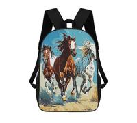 sinyumoney Rainy City Zaini Per Bambini, Borsa Scuola Stampato 3D, Zaino Per Bambini, Borsa Da Viaggio, Zaino Per Bambini, Borsa Da Scuola Per Bambini, Race Horse, 17"