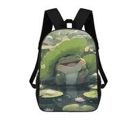 sinyumoney Rainy Day Frog Pond Zaino Scolastico Per Bambini Stampato in 3D, Zaini Da Viaggio Ad Alta Capacità, Borse Per Libri, Zaini Scolastici Per Bambini 17inch