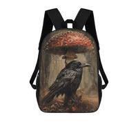 sinyumoney Rainy Forest Mushroom Crow Zaino Per La Scuola Stampato in 3D Borsa Scolastica Per Ragazzi E Ragazze Zaino Per Bambini Zaino Da Viaggio 17inch