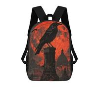 sinyumoney Raven And The Blood Moon Zaino Scolastico Alla Moda Per Studenti, Adatto A Ragazzi E Ragazze, Ideale Per Viaggi All'aperto E Attività Ricreative. 17inch