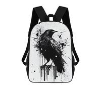 sinyumoney Raven Black And White Zaini, Zaino Per Bambini, Borsa Scolastica Per Studenti, Zaini Da Viaggio Stampati in 3D, Zaino Accessorio Moda, Zaini Impermeabili Per Bambini 17inch