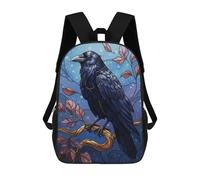 sinyumoney Raven on Branch Digital Art Zaini Per Bambini, Zaino Scolastico Alla Moda, Borsa Scolastica Stampata in 3D Per Ragazzi, Studenti Delle Scuole Elementari E Medie 17inch