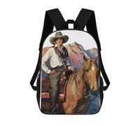 sinyumoney Realistic Flowers Zaino scuola per bambini con stampa 3D, zaino moderno per bambini e ragazze, zaino casual per studenti., Lasy On The Horse, 17"