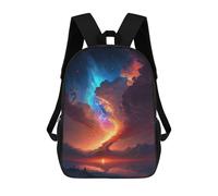 sinyumoney Red And Blue Epic Sky Zaino Scolastico Alla Moda Per Studenti, Adatto A Ragazzi E Ragazze, Ideale Per Viaggi All'aperto E Attività Ricreative. 17inch