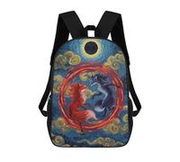 sinyumoney Red And Blue Foxes Under Eclipse Zaino Per La Scuola Stampato in 3D Borsa Scolastica Per Ragazzi E Ragazze Zaino Per Bambini Zaino Da Viaggio 17inch
