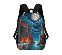 sinyumoney Red Cliffs And Roses Night Zaini Per Bambini, Zaini Scolastici Personalizzati 3D Per Ragazzi E Ragazze, Zaini Scolastici Grandi, Zaini Casual Da Giorno 17inch