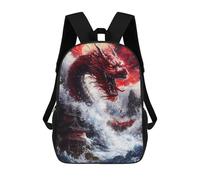 sinyumoney Red Dragon Rising Zaino Scolastico Alla Moda Per Studenti, Adatto A Ragazzi E Ragazze, Ideale Per Viaggi All'aperto E Attività Ricreative. 17inch