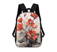 sinyumoney Red Flowers 2 Zaino Per Bambini, Borsa Scolastica Per Ragazzi E Adolescenti, Regalo, Zaino Da Viaggio, Zaino Scolastico, Borsa Per Libri 17inch