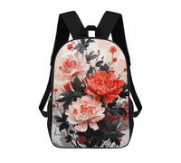 sinyumoney Red Flowers 5 Zaino Scolastico Per Bambini, Zaino Casual Da Viaggio Per Ragazzi E Ragazze, Zaino Da Giorno Di Grande Capacità 17inch