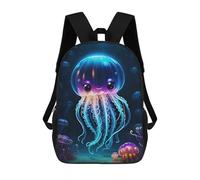sinyumoney Red Fox Beer Zaini Scuola Per Bambini Borsa Scuola Stampa 3D Per Ragazzi Studenti Della Scuola, Cute Jellyfish Deep Sea, 17"
