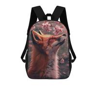 sinyumoney Red Fox Cherry Blossom Zaino in Peluche A Forma Di Cartone Animato, Zaino 3D Per Bambini, Borsa Scolastica, Idea Regalo Di Compleanno Per Ragazzi E Ragazze 17inch