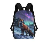 sinyumoney Red Fox Northern Lights Zaini Casual Per Bambini, Borse Scolastiche Per Ragazzi E Ragazze, Zaini Per Libri, Zaini 17inch