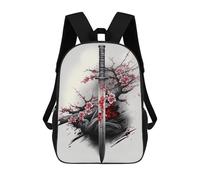sinyumoney Red Fox Northern Lights Zaino Stampato 3D Per Bambini, Borsa Da Scuola Grande Capacità, Borsa Da Viaggio, Borsa Per Libri, Zaino Scuola Per Bambini, Giapponese Katana, 17"
