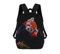 sinyumoney Red Panda Fractal Zaini Scuola Per Bambini, Borsa Scuola Alla Moda Borsa Scuola Stampa 3D Per Ragazzi Studenti Elementari E College 17inch