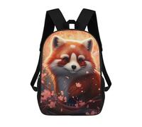 sinyumoney Red Panda in Blossom Light Zaino Scolastico Zaino Per Bambini Borsa Scolastica Di Grande Capacità Zaino Per Bambini Per La Scuola Zaino 3D Borsa Per Libri Regali Per Bambini 17inch