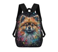 sinyumoney Red Panda Painting Zaino scolastico per bambini, 43 cm (17 pollici), Stampato 3D, Per ragazzi, Studenti delle elementari e del college, Pomeranian Painting, 17"