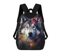 sinyumoney Red Panda Painting Zaino scolastico per bambini, 43 cm (17 pollici), Stampato 3D, Per ragazzi, Studenti delle elementari e del college, Malamute Dog Painting, 17"