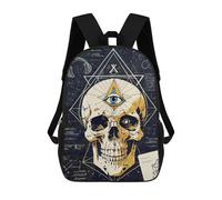 sinyumoney Red Rose Night Atmosphere Zaino Scuola Zaino Per Ragazzi E Adolescenti Regalo Zaino Stampato 3D Zaino Scuola Borsa Libri, Third Eye Skull Journal, 17"