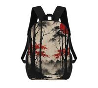 sinyumoney Red Sun Forest Zaino Scuola Per Ragazze E Ragazzi Grande Zaino Leggero Per Bambini E Studenti 17inch