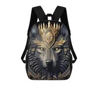 sinyumoney Regal Wolf Majesty Zaino, Borsa Scolastica Stampata in 3D, Borsa Per Il Pranzo Scolastico, Zaino Da Viaggio, Zaino Per Amici, Zaino Scolastico Per Ragazze E Ragazzi 17inch