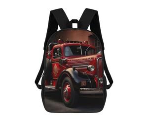 sinyumoney Retro Fire Engine Zaino Scolastico Zaino Per Bambini Borsa Scolastica Di Grande Capacità Zaino Per Bambini Per La Scuola Zaino 3D Borsa Per Libri Regali Per Bambini 17inch