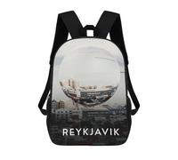 sinyumoney Reykjavik Iceland Abstract Zaino Scolastico Stampato in 3D Per Ragazzi, Zaini Da Viaggio Ad Alta Capacità, Borse Per Libri, Borsa Scolastica Per Ragazzi Mochila 17inch