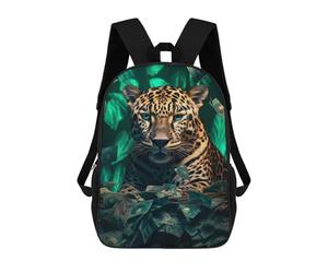 sinyumoney Rich Leopard Green Money Zaino Per Ragazzi, Studenti Adolescenti, Zainetti Per Ragazze, Borse Per Bambini, Scuola Elementare, Scuola Media, Borsa Per Libri 17inch