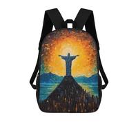 sinyumoney Rio Art Zaino Scolastico Alla Moda Per Studenti, Adatto A Ragazzi E Ragazze, Ideale Per Viaggi All'aperto E Attività Ricreative. 17inch