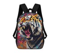 sinyumoney Roaring Tiger Artwork -7 Zaino Scolastico Per Bambini Stampato in 3D, Zaini Da Viaggio Ad Alta Capacità, Borse Per Libri, Zaini Scolastici Per Bambini 17inch